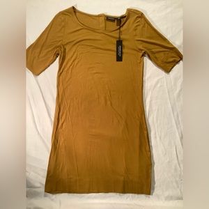 NWT - Jones & Co. Rayon/Spandex Shirtdress in Mustard  Size Small